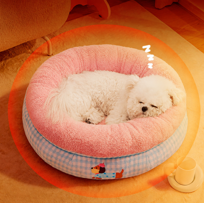 Donut Deep Sleep Pet Bed with Raised Bolster