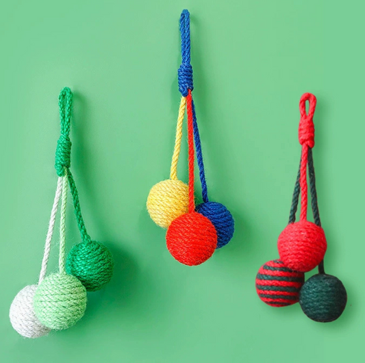 Colourful Sisal Hanging Cat Toy Ball