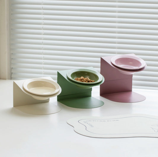 Height Adjustable Magnetic Ceramic Pet Bowl with Metal Stand