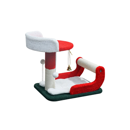 Christmas Sled-Shaped Multi-Level Cat Tree