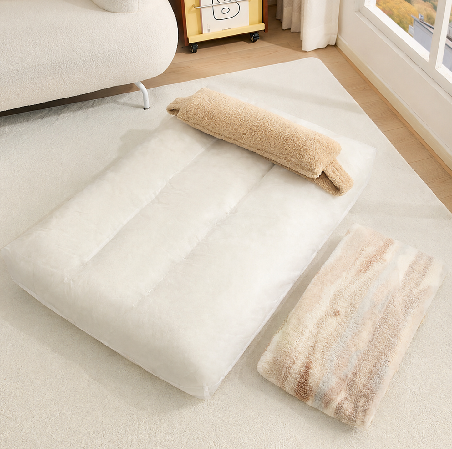 Plush Pet Mattress Bed with Removable Pillow