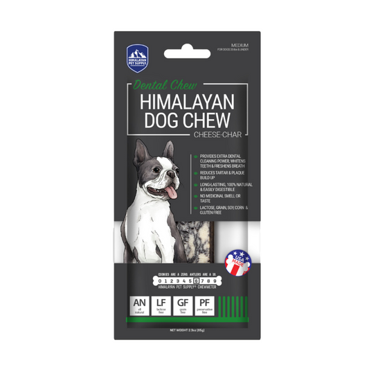 Himalayan Dog Chew Cheese Char with Activated Charcoal Medium 1pk - With Hard Cheese