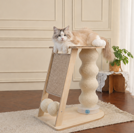Sisal Ramp Cat Scratcher Tower with Lookout Platform