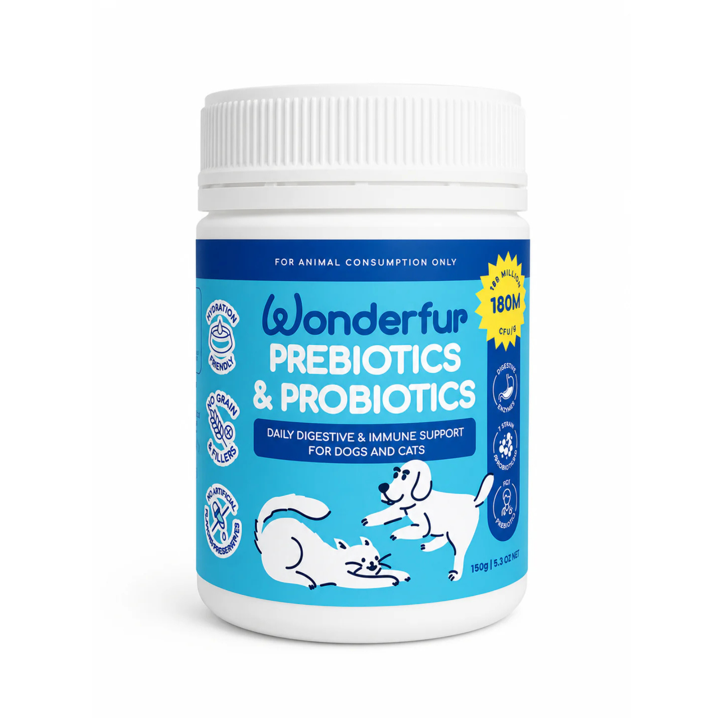 Wonderfur Prebiotics & Probiotics for dogs and cats 150g