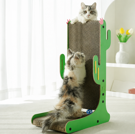 Cactus Multi-Surface Cat Scratching Board with Bell Ball