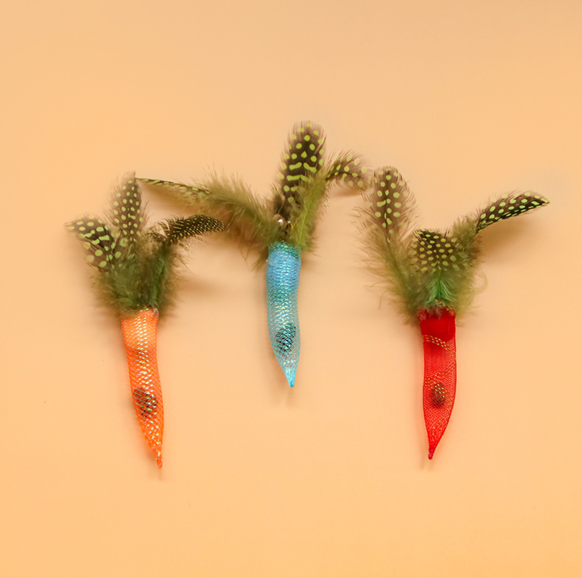 Chilli Pepper Silvervine Cat Toy with Feather & Bell