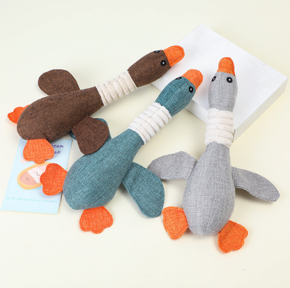 Squeaky Goose Plush Dog Toy for Small & Medium Dogs