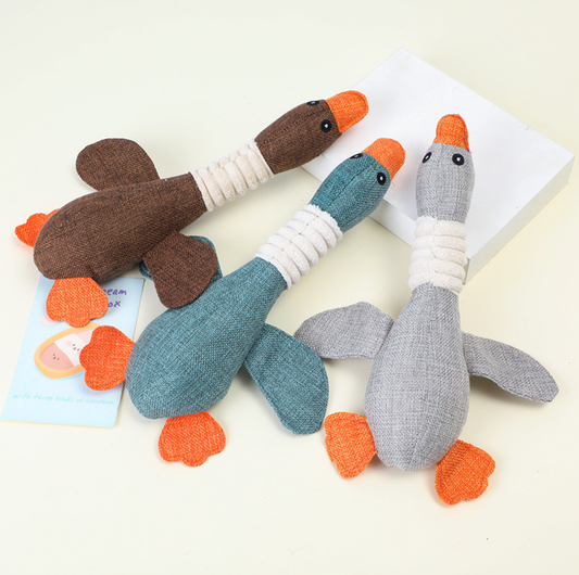 Squeaky Goose Plush Dog Toy for Small & Medium Dogs