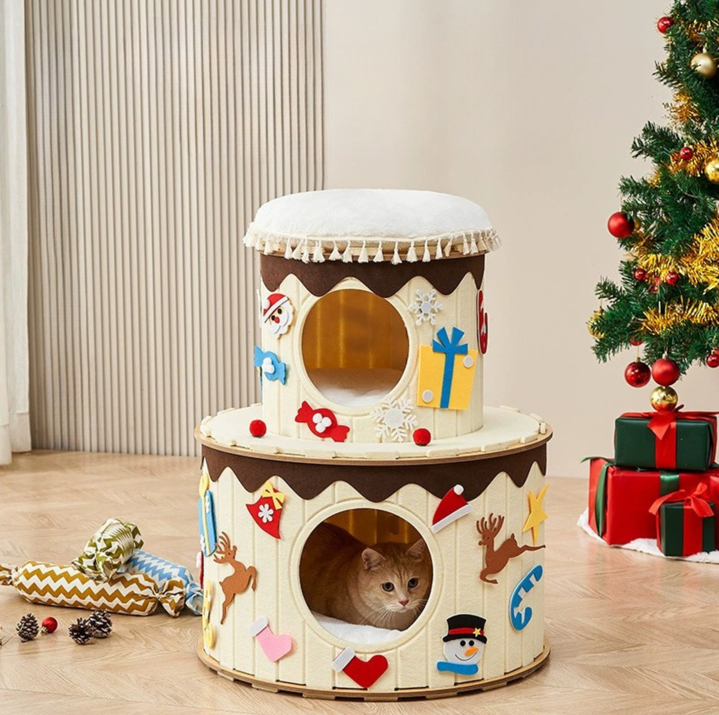 Double-Layer Cake Felt Cat House