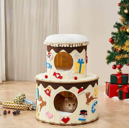 Double-Layer Cake Felt Cat House