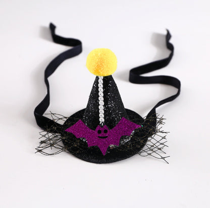 Pet Halloween Paw-ty Hat with Pumpkin and Bat Decorations