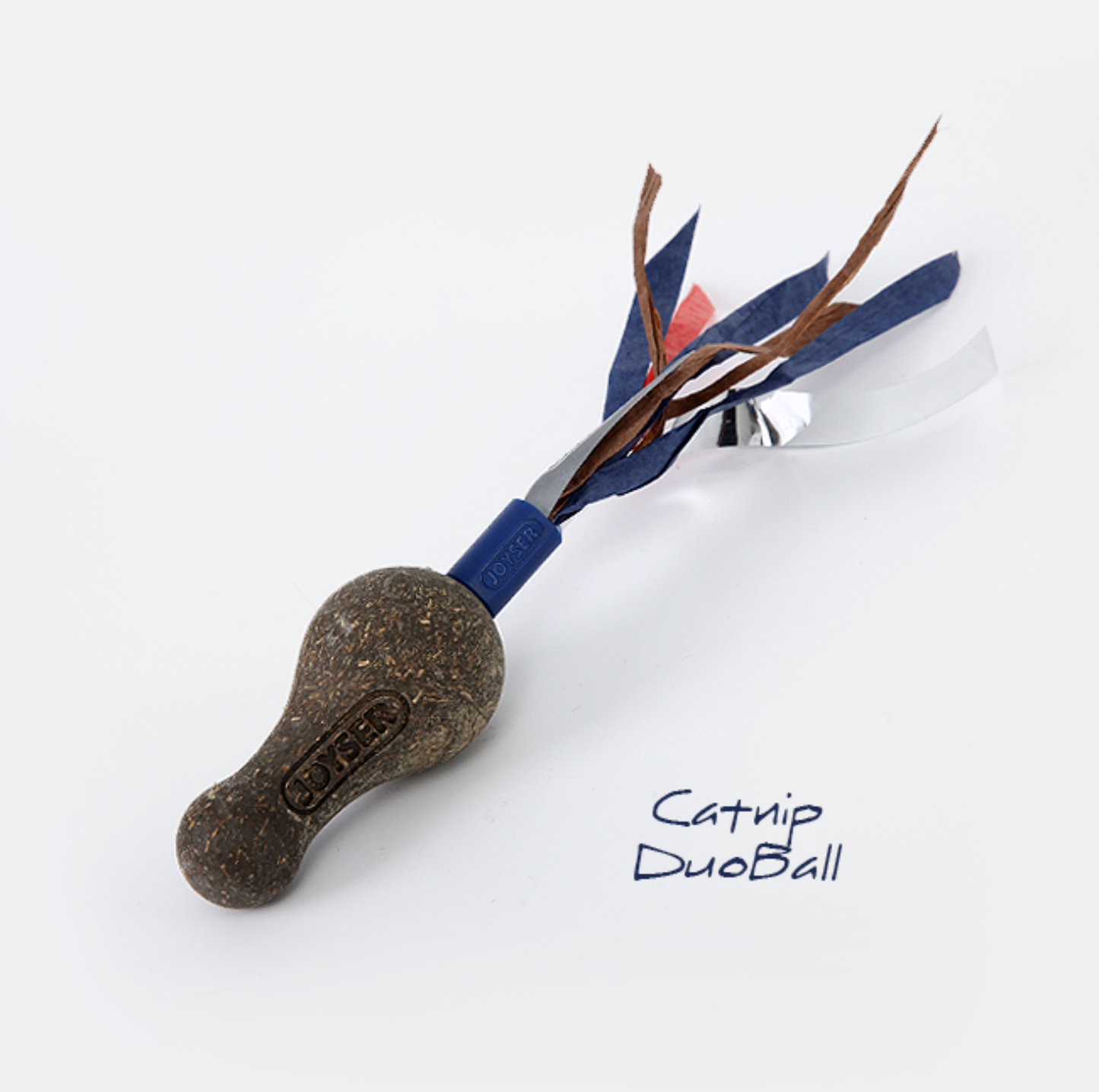 Joyser Catnip Duoball Cat Toy with Crunchy Paper – Blue, 15cm