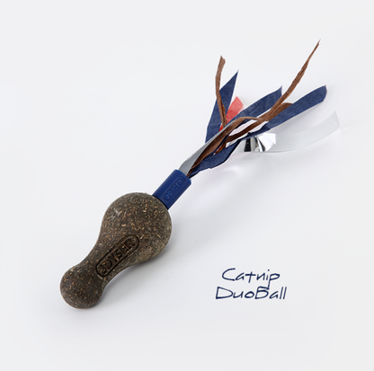 Joyser Catnip Duoball Cat Toy with Crunchy Paper – Blue, 15cm