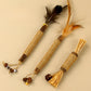 Feathered Catnip Stick Cat Toy - Exciting Playtime with Bell & Raffia Grass