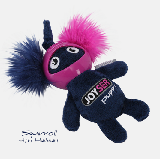 Joyser Puppy Squirrel with Helmet Squeaky Dog Toy – 14cm