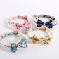 Adjustable Floral Bowtie Collar with Bell