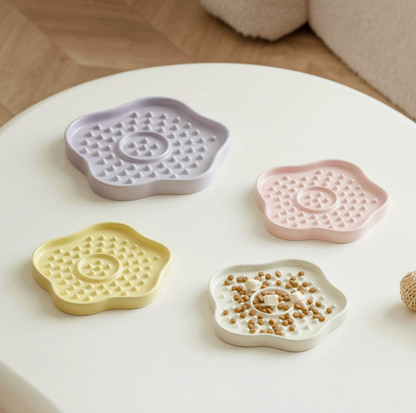 Petal Shaped Ceramic Pet Slow Feeder