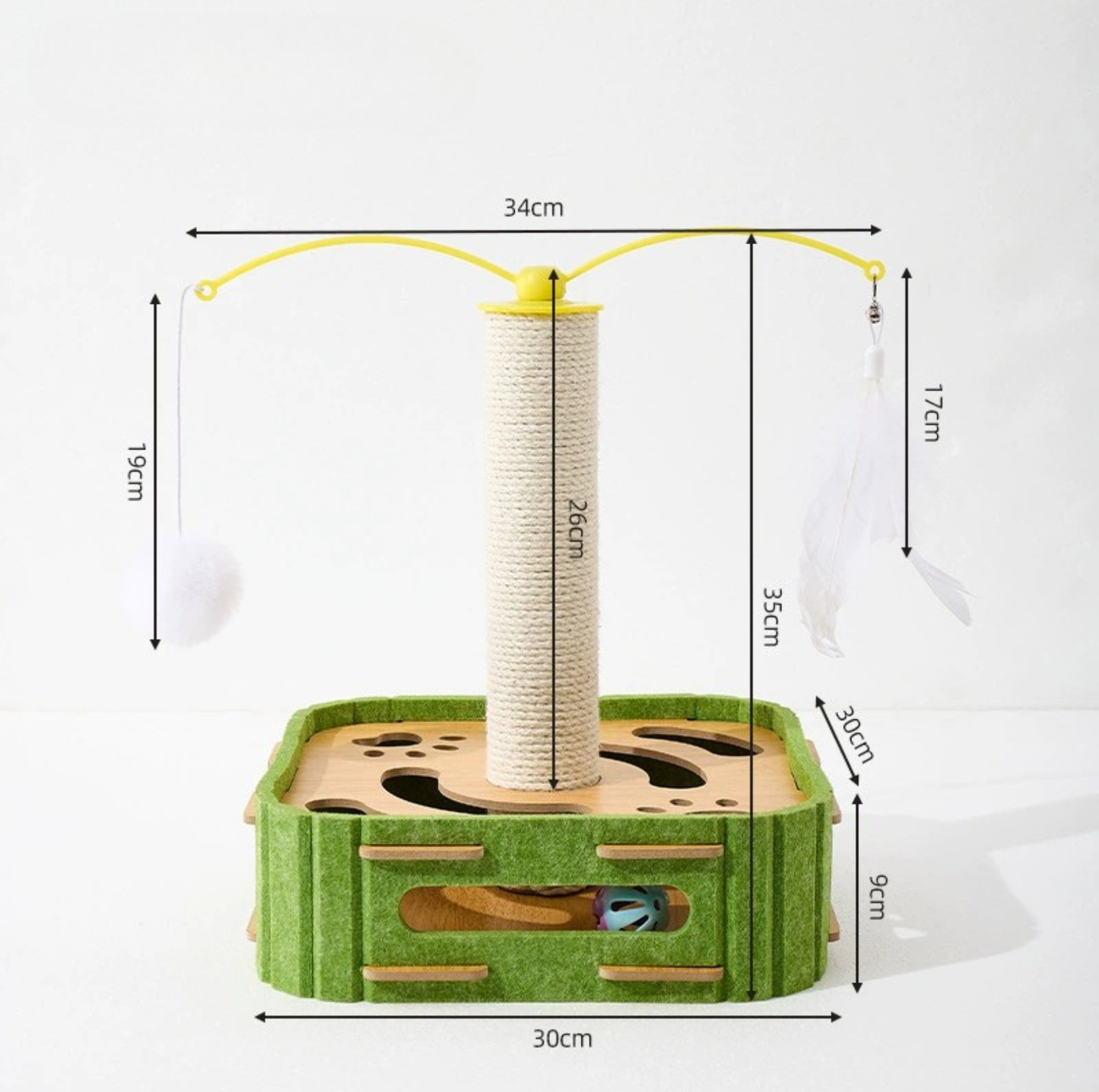 Felt Cat Puzzle Toy with Scratching Pole