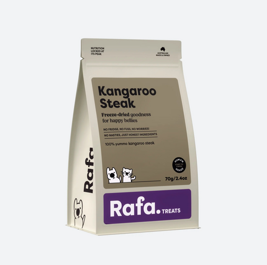 RAFA Raw Freeze-Dried Treats | Human-Grade Kangaroo Steak