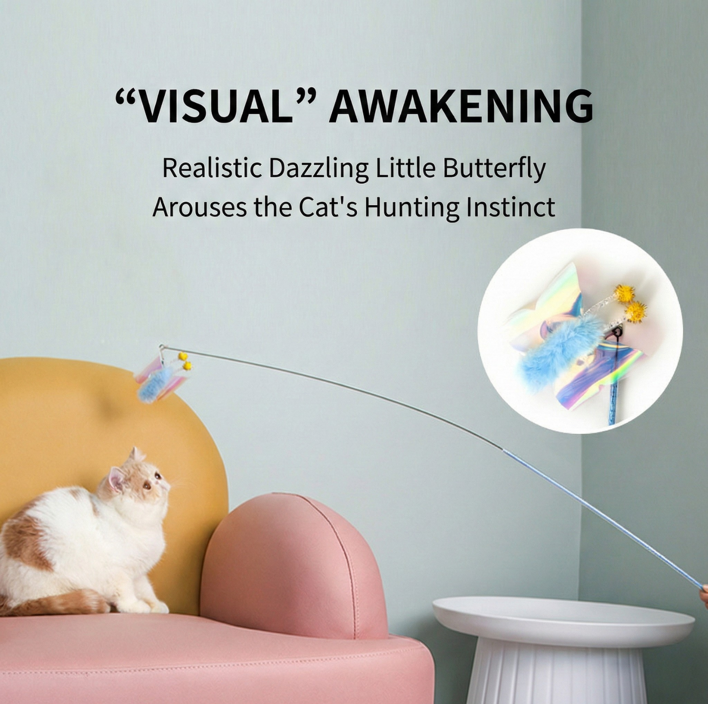 Shiny Butterfly Telescopic Cat Wand