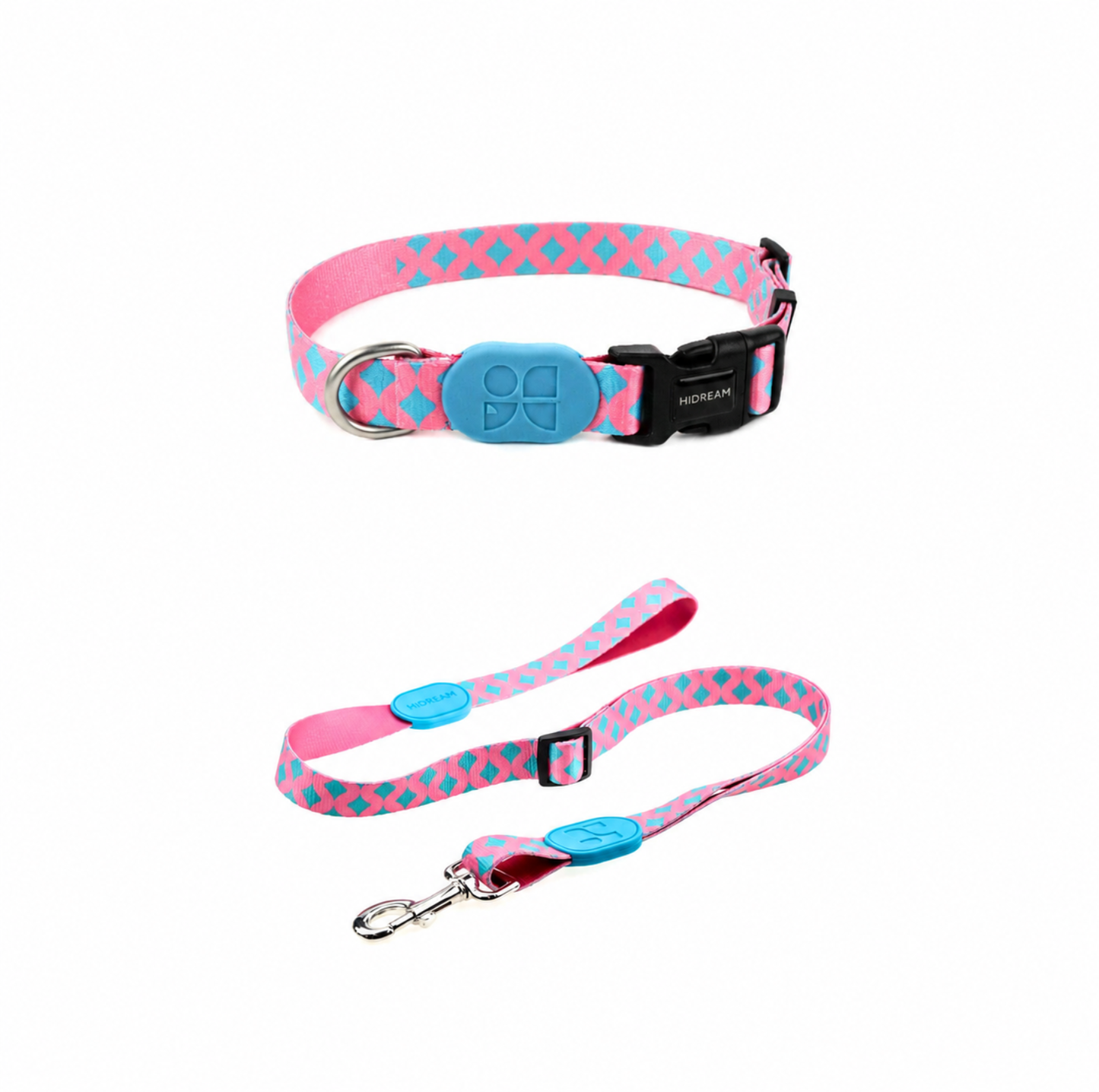 HIDREAM Colourful Dog Collar + Leash Set Adjustable Everyday Walking Set