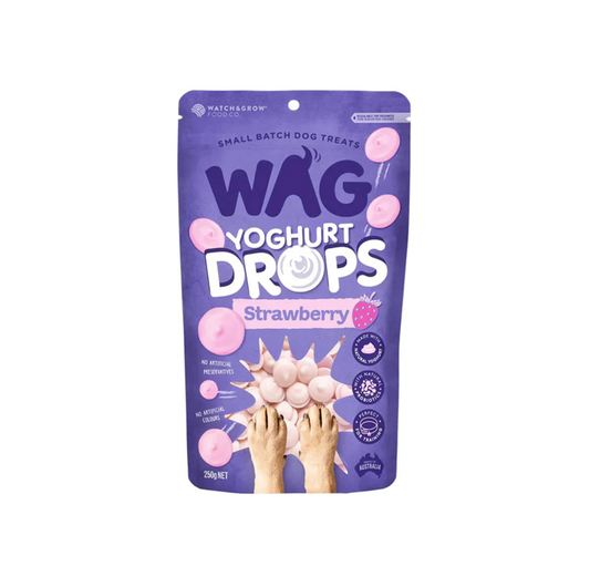 WAG Yoghurt Drops Strawberry Dog Treat 250g