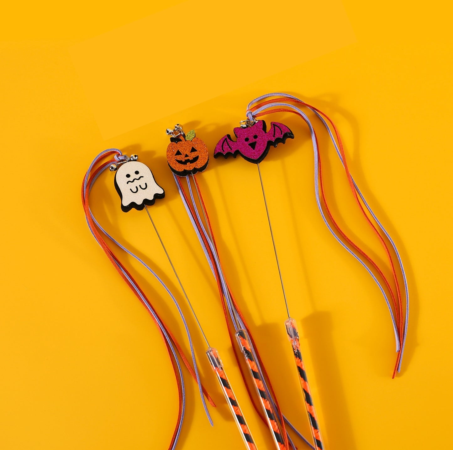 Halloween-Styled Cat Teaser Wand with Bell Cat Toy