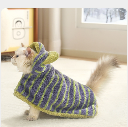Hooded Flannel Wearable Pet Blanket