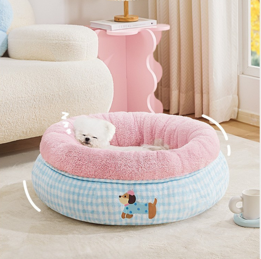 Donut Deep Sleep Pet Bed with Raised Bolster