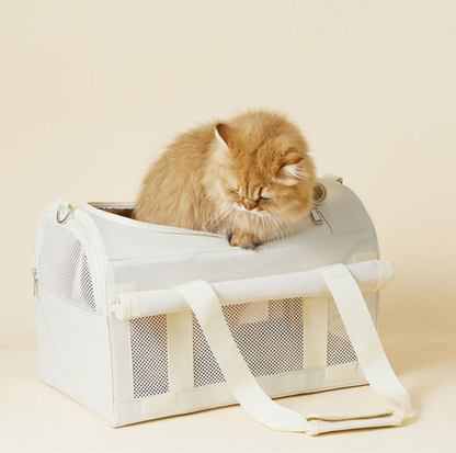 Oxford Dome Pet Travel Carrier with Side Opening for Cats & Small Dogs