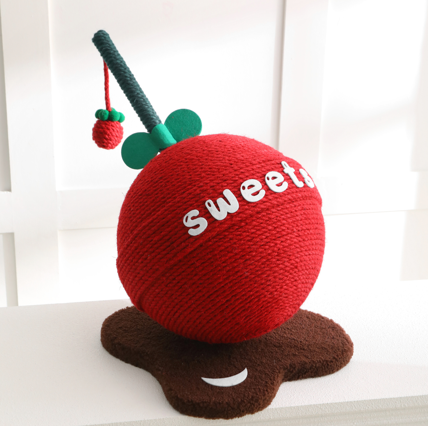 Fruit Lollipop Style Cat Scratcher Toy – Orange & Strawberry