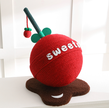 Fruit Lollipop Style Cat Scratcher Toy – Orange & Strawberry