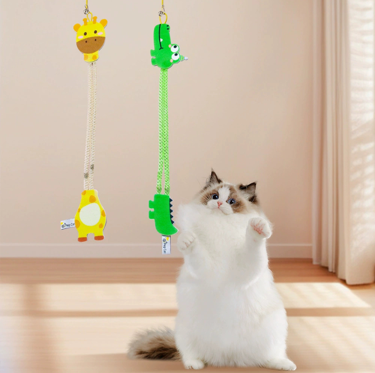 Crocodile & Giraffe Silvervine Hanging Cat Toy with Elastic Rope