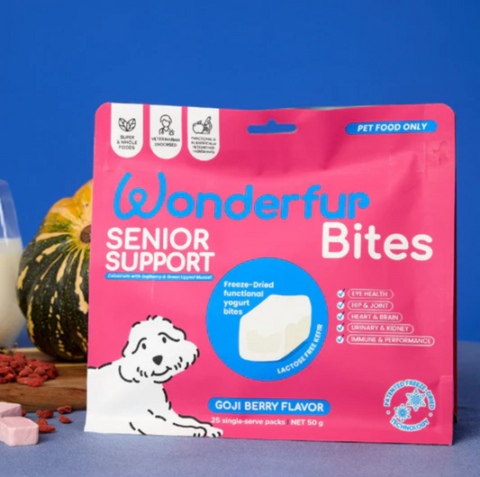 Wonderfur Bites Senior Support for Dogs - Freeze-Dried Functional Yogurt Bites
