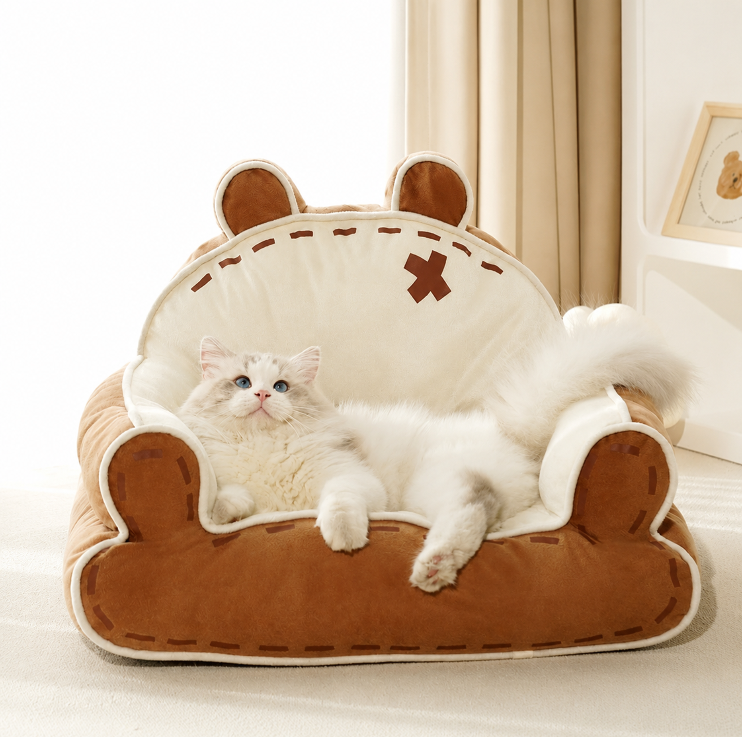 Bear Hug Plush Cat Sofa Bed