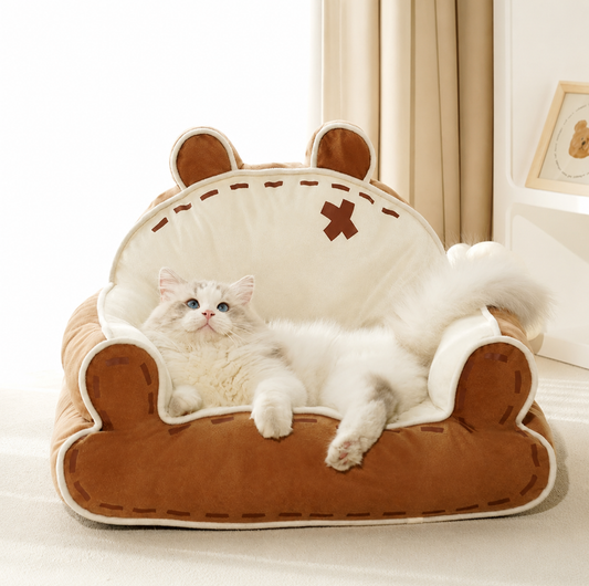 Bear Hug Plush Cat Sofa Bed