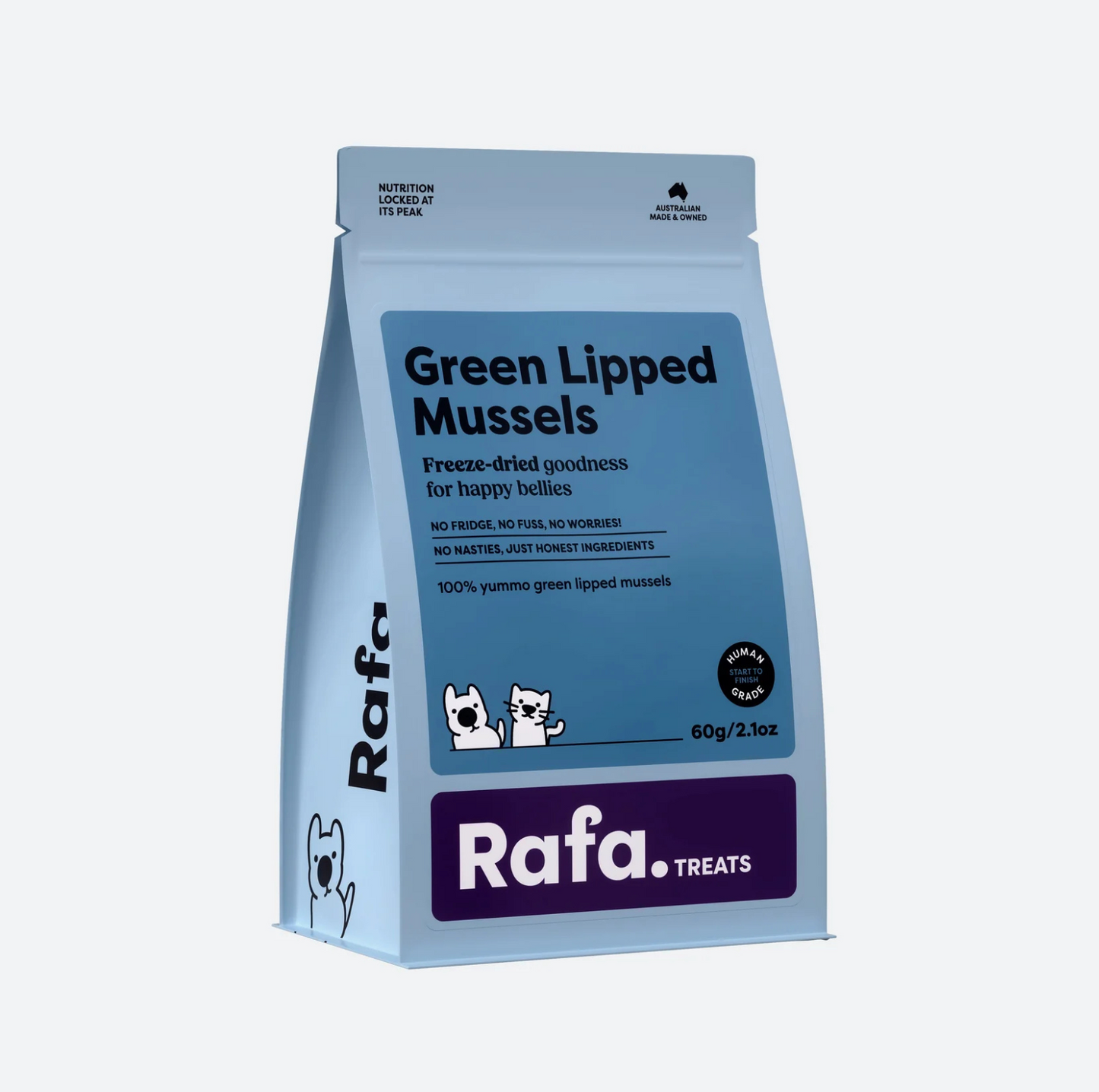 RAFA Raw Freeze-Dried Treats | Human-Grade Green Lipped Mussels