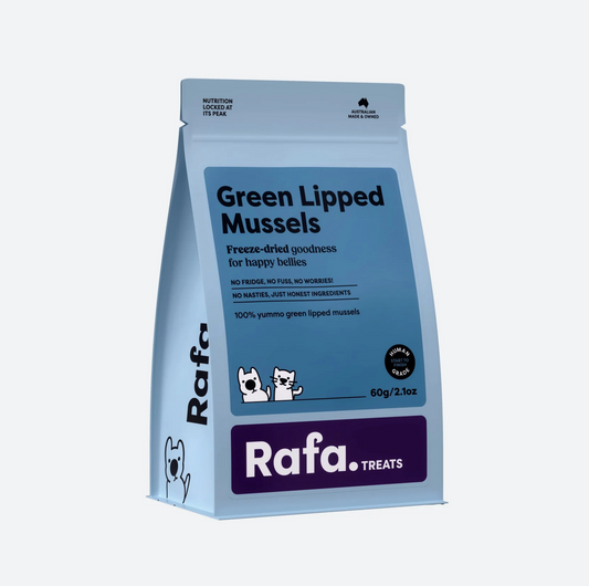 RAFA Raw Freeze-Dried Treats | Human-Grade Green Lipped Mussels