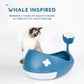 Whale-Inspired Open Cat Litter Tray With Scooper