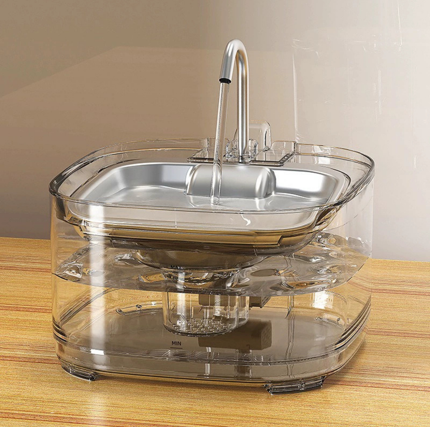 3.2L Automatic Pet Water Fountain – Stainless Steel Top