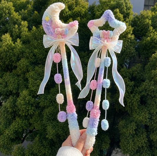 Plush Moon & Star Sound Cat Teaser Wand