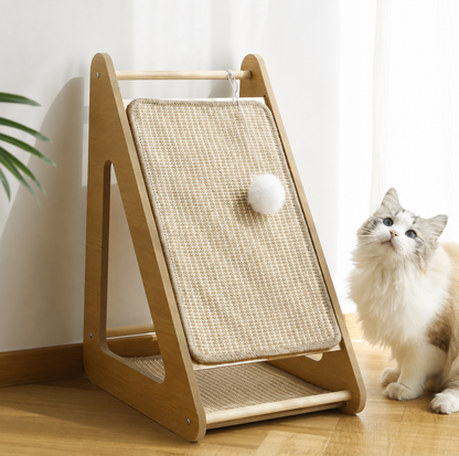 Triangle Sisal Cat Scratcher Stand with Play Ball