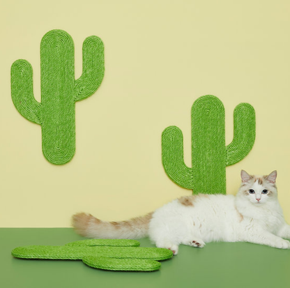 VETRESKA® Oasis Cactus Hand-Made Cat Scratching Pad – Wall-Mount with Suction Cup