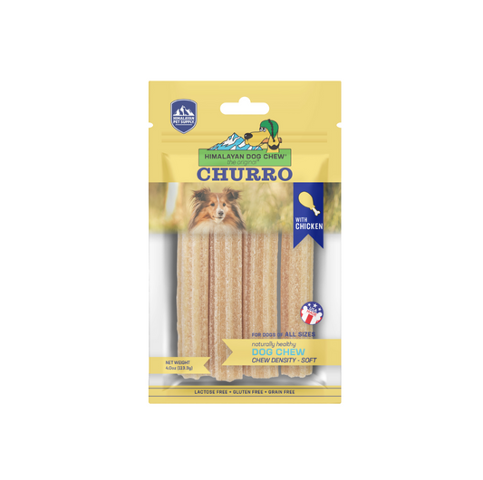 Himalayan Dog Chew Churro Chicken 4pk -With Chicken