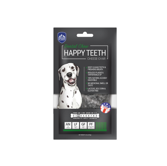Himalayan Dog Chew Happy Teeth Cheese-Char with Activated Charcoal Large 2pk