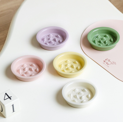 Little Fish Ceramic Slow Feeder Bowl for Cats & Small Dogs