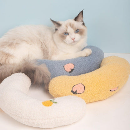 Cozy Crescent-Shaped Pet Pillow