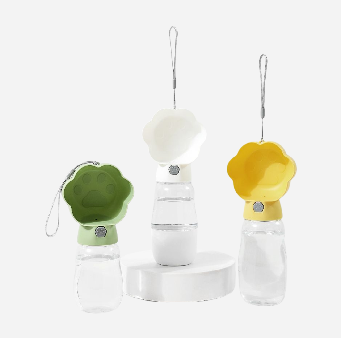 Paw-Shaped Portable Pet Water & Food Bottle – 2-in-1 Travel Dispenser