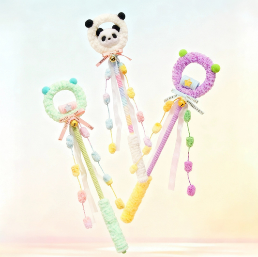 Fluffy Sound Cat Teaser Wand with Bell