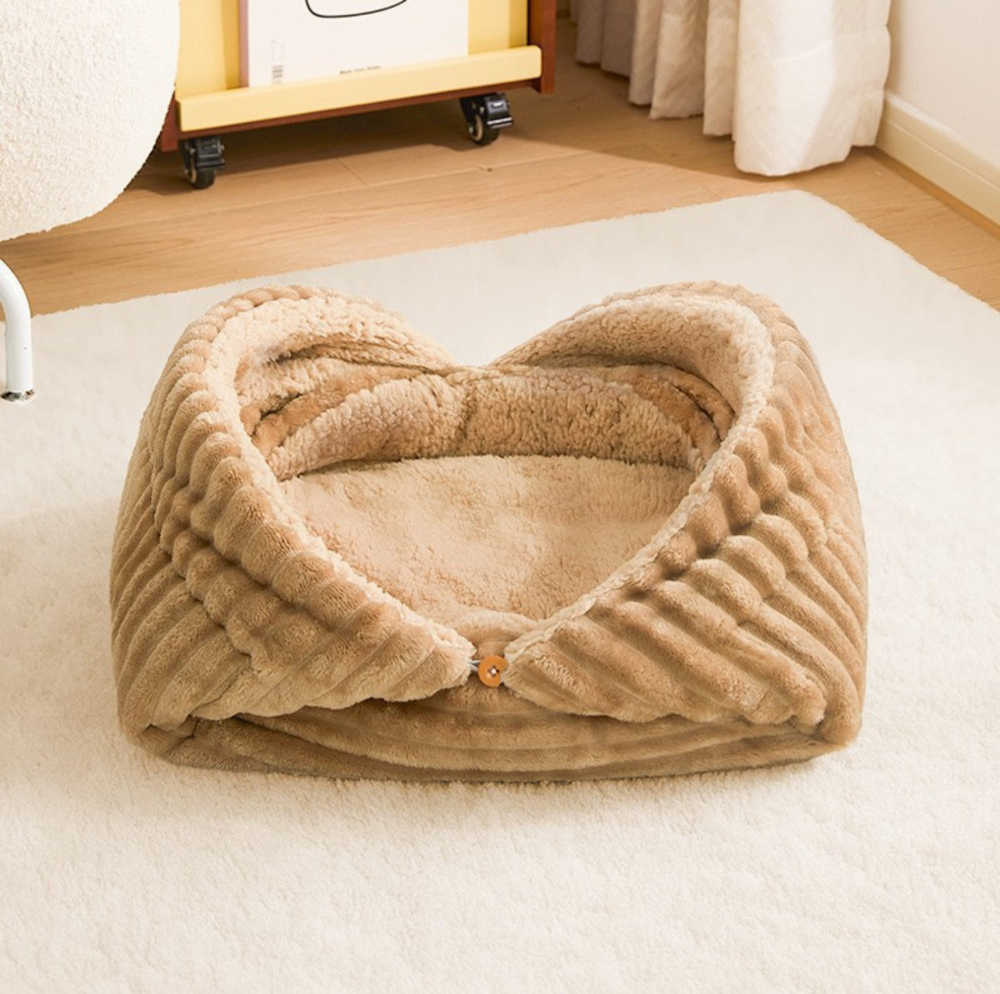 2-in-1 Foldable Plush Pet Mat and Nest Bed